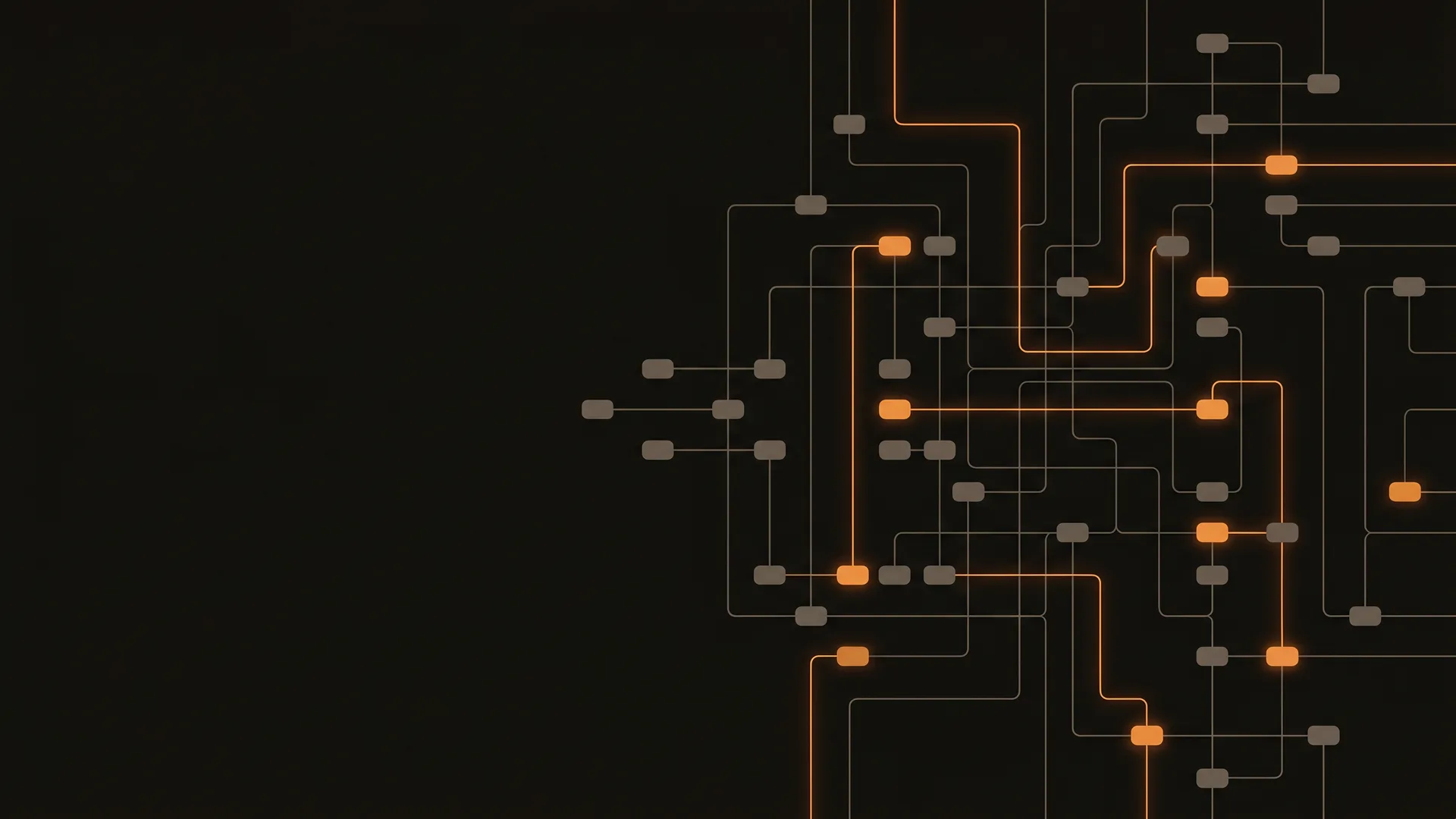 Ilustração abstrata de um diagrama de rede e banco de dados com nós conectados